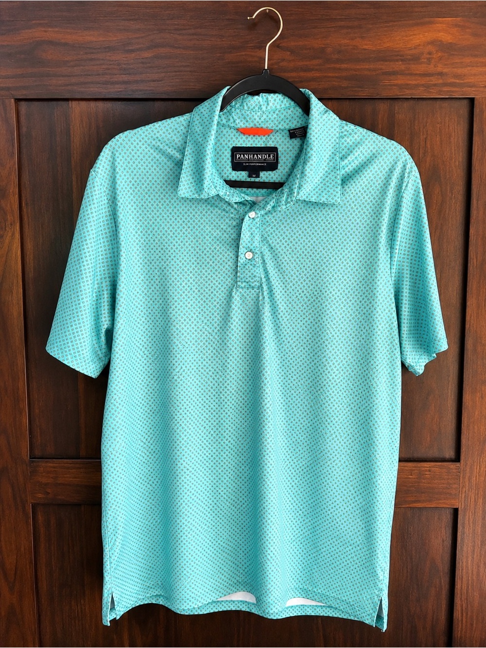 Panhandle Slim Men’s Aqua Micro-Print Polo